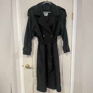 Women’s Long Black Trench Coat Vintage